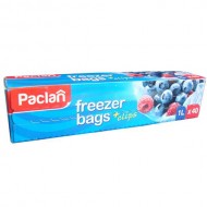 Freezer bags with clips Paclan 1L, 18x28cm, 40 bags