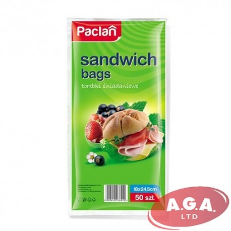 Paper sandwich bags Paclan, 18x24,5cm, 50 pcs