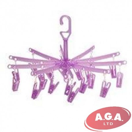 Foldable cloth dryer hanger 20 peg clip