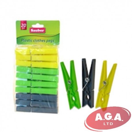 Plastic clothes pegs