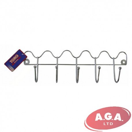 Wire chrome wall hanger,5 hooks