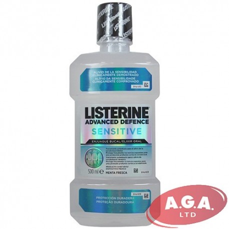 Listerine mutes skalojamais līdzeklis Cool Citrus 250ml Advnced defence sensitive 500ml