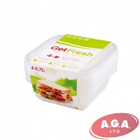 Uzglabāšanas trauki 0.75 L, 4 gb